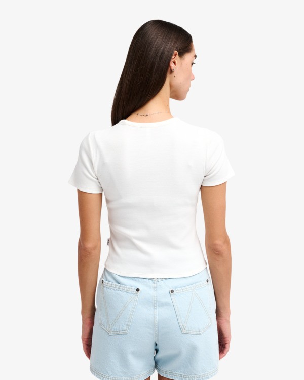 1 Club RVCA Rib - T-Shirt f&uuml;r Frauen Weiss EVJKT03002 RVCA