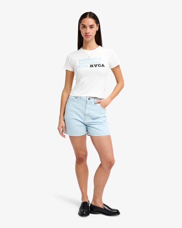 3 Club RVCA Rib - Short Sleeve T-Shirt for Women White EVJKT03002 RVCA