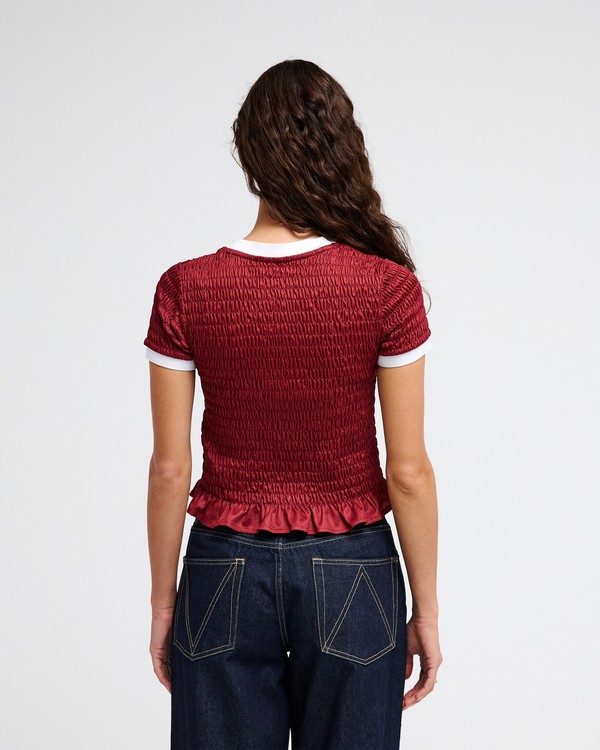 2 RVCA Smoked Jersey Red EVJKT03012 RVCA