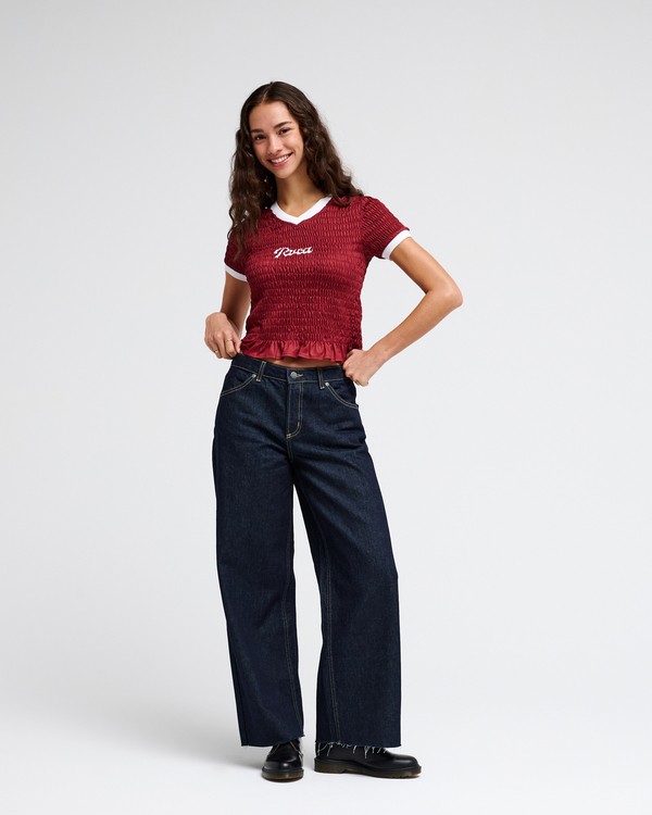 1 RVCA Smoked Jersey Red EVJKT03012 RVCA