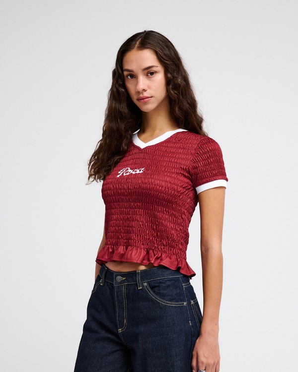 3 RVCA Smoked Jersey Red EVJKT03012 RVCA