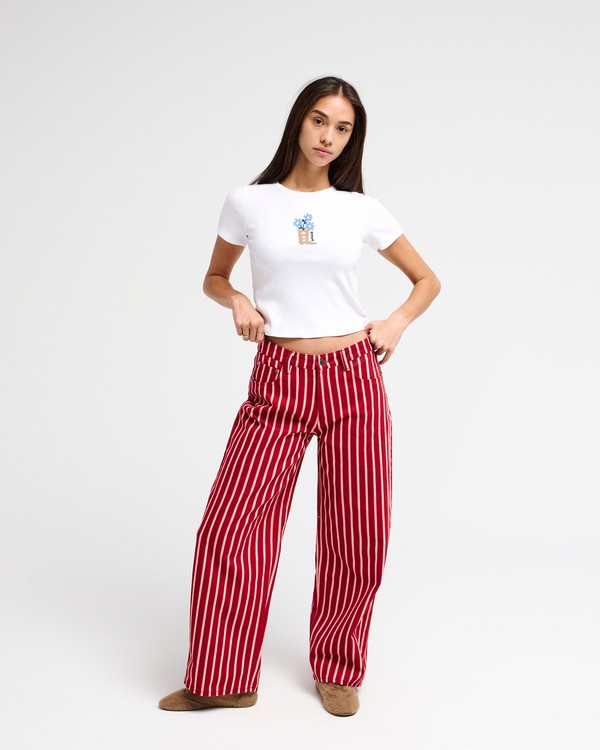 4 Lola Stripes Red EVJNP03001 RVCA