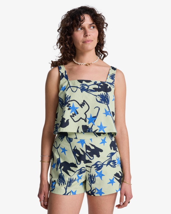 0 Antonia Figueiredo Dive In - Short taille &eacute;lastique pour Femme Vert EVJNS03000 RVCA