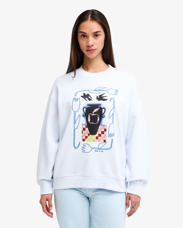 0 Antonia Figueiredo Love Birds Bf - Sweat pour Femme Bleu EVJSF00109 RVCA