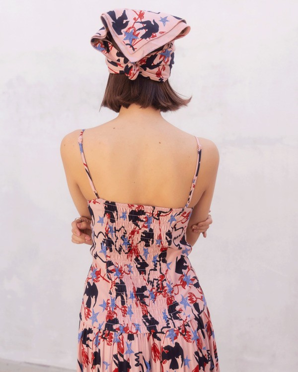 1 Antonia Figueiredo Love Birds - All-Over Printed Dress for Women Pink EVJWD03004 RVCA