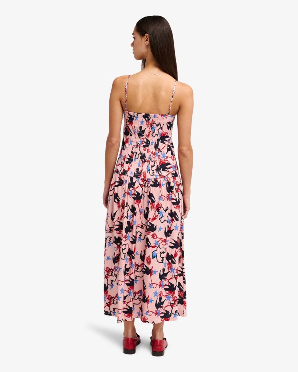 4 Antonia Figueiredo Love Birds - All-Over Printed Dress for Women Pink EVJWD03004 RVCA