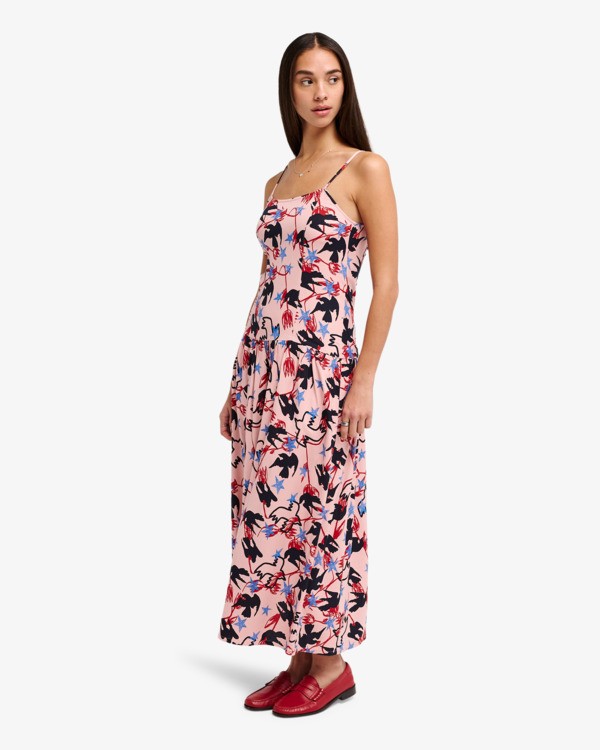5 Antonia Figueiredo Love Birds - All-Over Printed Dress for Women Pink EVJWD03004 RVCA