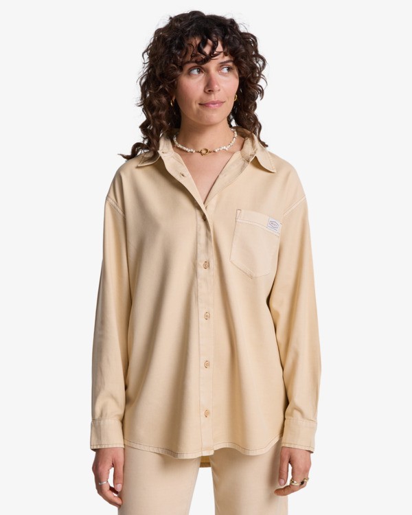 0 Showdown - Lang&auml;rmliges Hemd f&uuml;r Frauen Braun EVJWT03004 RVCA