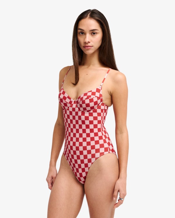 2 Antonia Figueiredo Checker - Badeanzug f&uuml;r Frauen Rot EVJX103000 RVCA