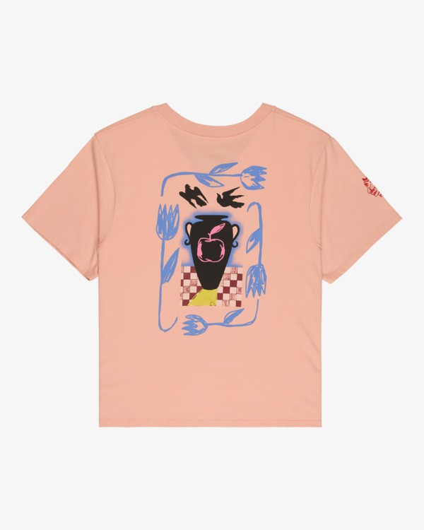 4 Antonia Figueiredo Love Birds Easy - Short Sleeve T-Shirt for Women Pink EVJZT00168 RVCA