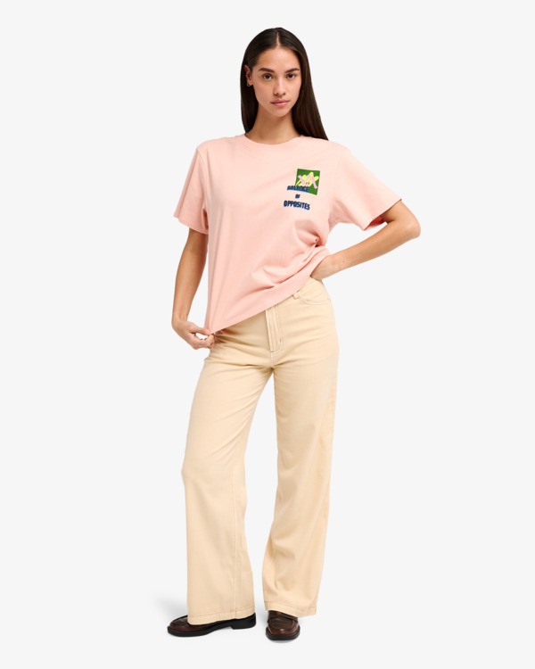 3 Antonia Figueiredo Love Birds Easy - Short Sleeve T-Shirt for Women Pink EVJZT00168 RVCA