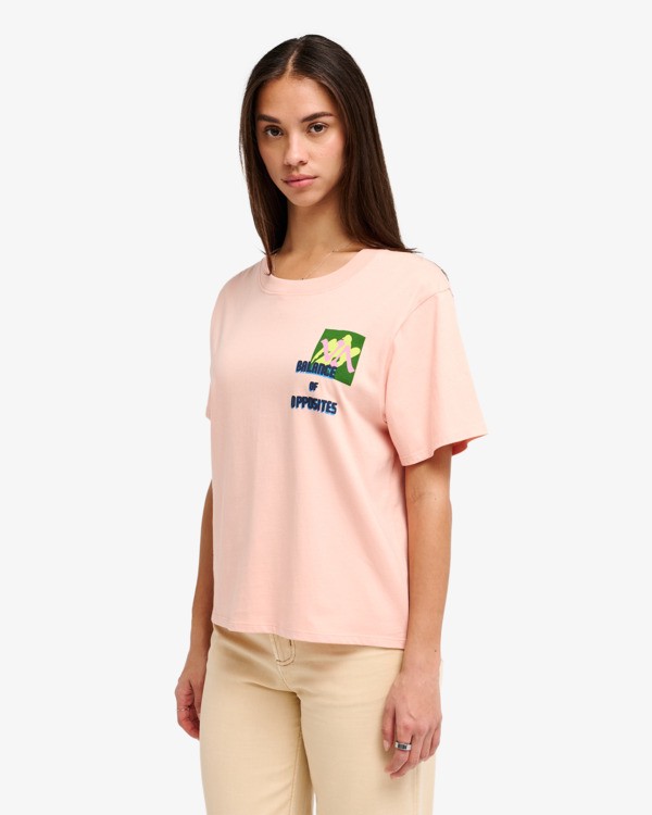 2 Antonia Figueiredo Love Birds Easy - Short Sleeve T-Shirt for Women Pink EVJZT00168 RVCA