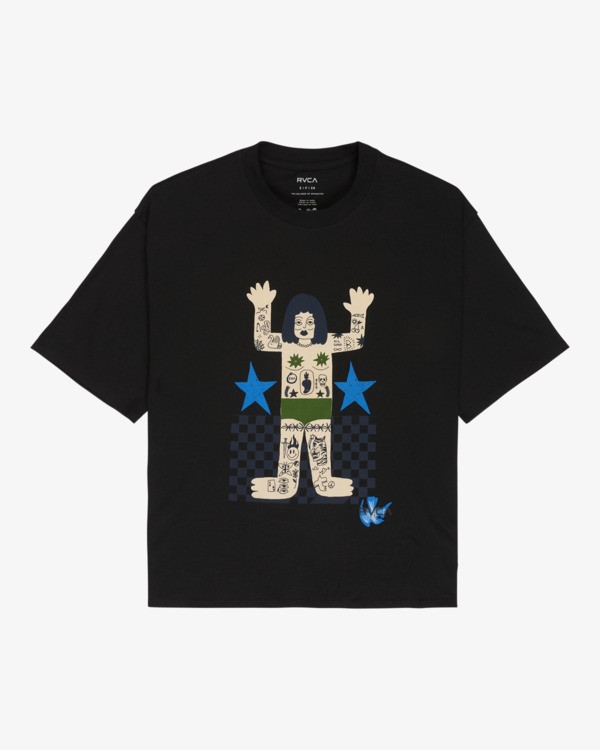 3 Antonia Figueiredo Bonhomme Oversized - Camiseta extragrande para mujer Negro EVJZT00169 RVCA