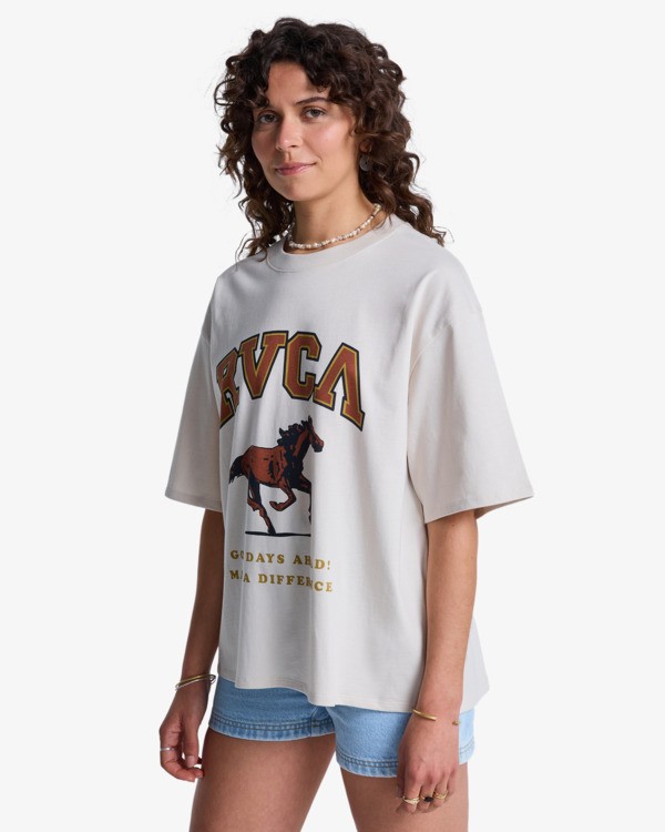 1 Easy Oversized - Oversized T-Shirt for Women Beige EVJZT00173 RVCA