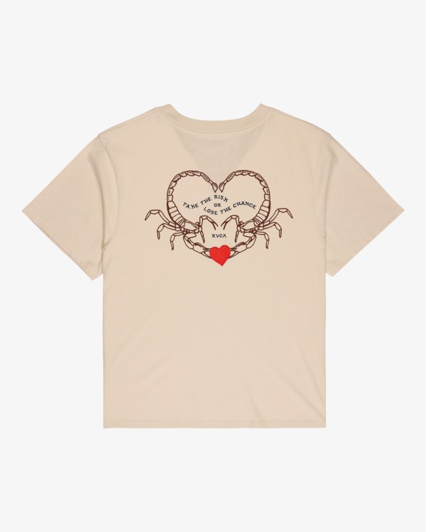 1 Scorpion Lover - Short Sleeve T-Shirt for Women Beige EVJZT00177 RVCA
