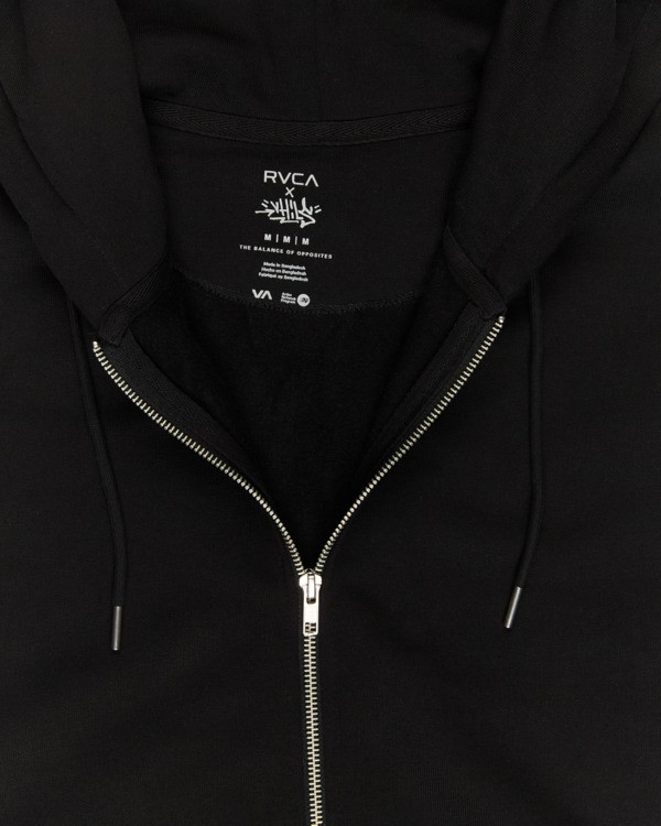 3 Vhils - Hoodie mit durchgehendem Reißverschluss für Männer Schwarz EVYFT00116 RVCA
