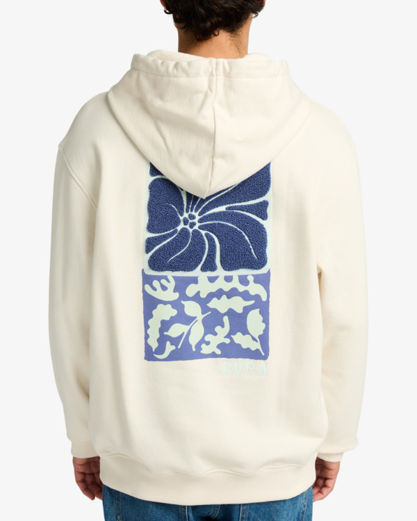 3 Hibiscus Stamp - Pullover Hoodie for Men White EVYSF00130 RVCA