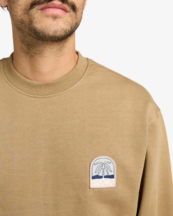 4 Palm Crest - Sweatshirt for Men Beige EVYSF00141 RVCA