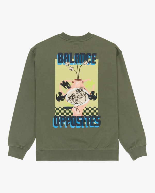 0 Antonia Figueiredo Twin Tulips - Sweatshirt f&uuml;r M&auml;nner Gr&uuml;n EVYSF00147 RVCA