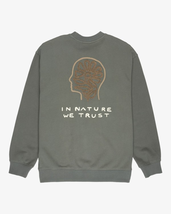 1 In Nature - Sweat pour Homme Vert EVYSF00156 RVCA