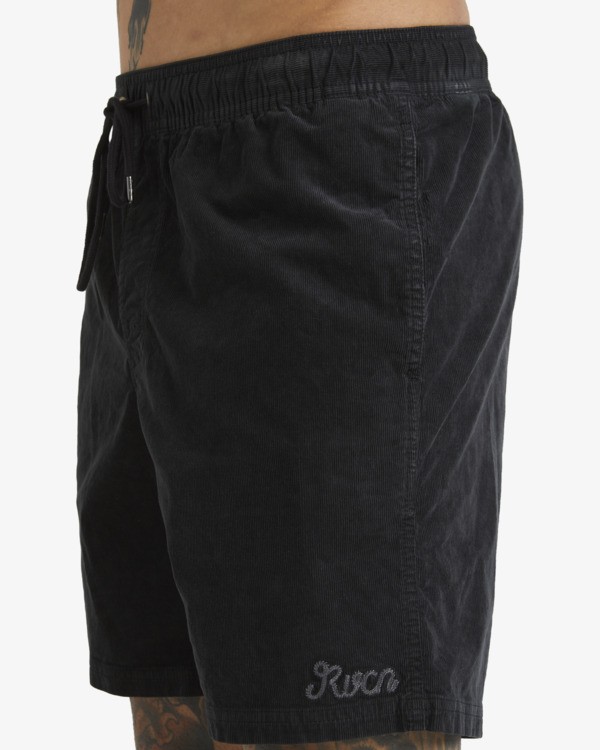 2 Escape Elastic Cord - Shorts in velluto a coste elasticizzato da Uomo Black EVYWS03000 RVCA