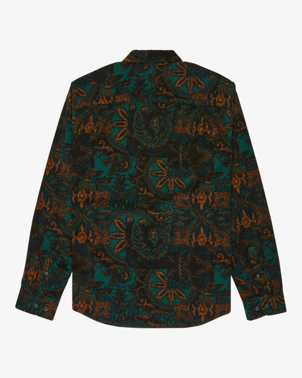 1 Freeman Cord Print Ii - Long Sleeve Shirt for Men Green EVYWT03000 RVCA