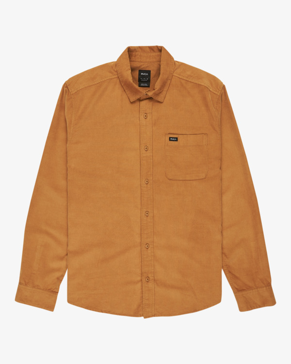 0 Freeman Cord - Long Sleeve Shirt for Men Brown EVYWT03001 RVCA