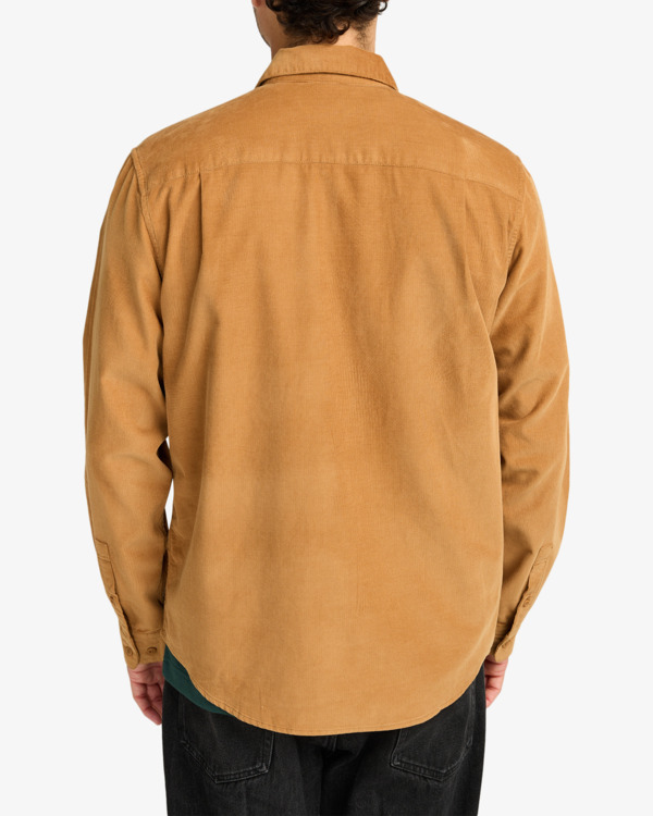 3 Freeman Cord - Long Sleeve Shirt for Men Brown EVYWT03001 RVCA