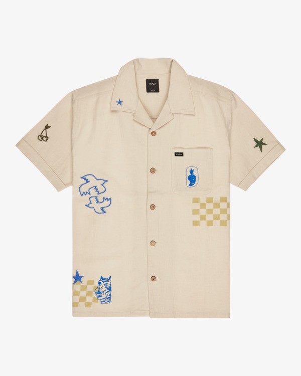 0 Antonia Figueiredo Elements - Short Sleeve Shirt for Men Grey EVYWT03002 RVCA