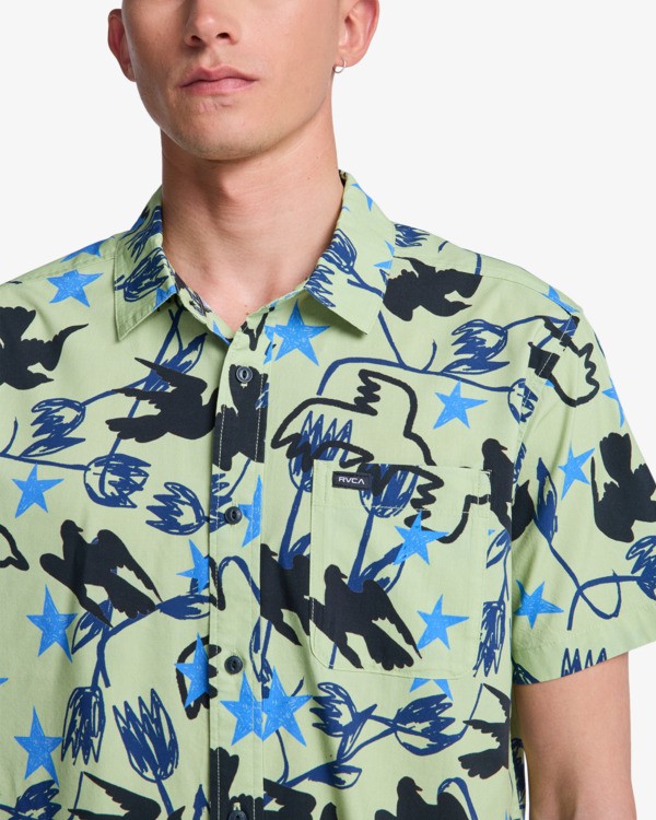 5 Antonia Figueiredo Dive In - Short Sleeve Shirt for Men Green EVYWT03003 RVCA