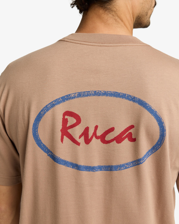 5 RVCA Logo - Maglietta a maniche corte da Uomo Brown EVYZT00244 RVCA