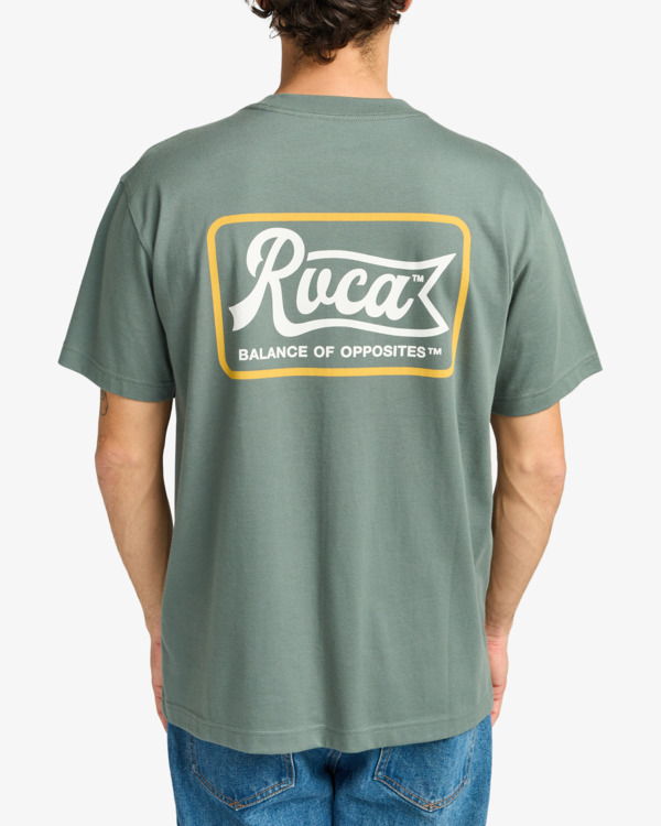 3 RVCA Logo - Maglietta a maniche corte da Uomo Green EVYZT00244 RVCA