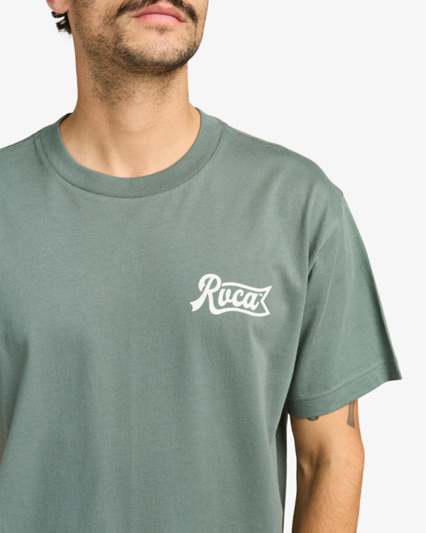 4 RVCA Logo - Maglietta a maniche corte da Uomo Green EVYZT00244 RVCA