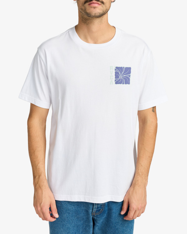 2 Hibiscus Stamp - Short Sleeves T-Shirt for Men White EVYZT00255 RVCA