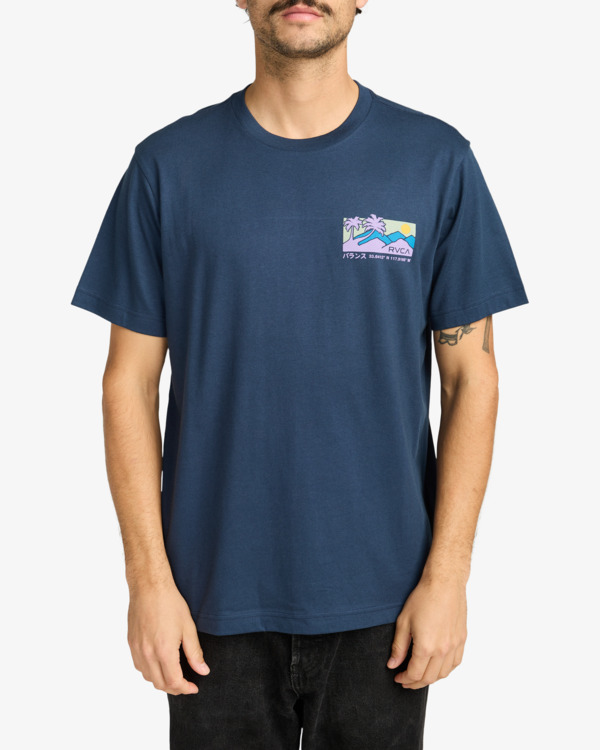 2 Palm Trail - Short Sleeve T-Shirt for Men Blue EVYZT00272 RVCA