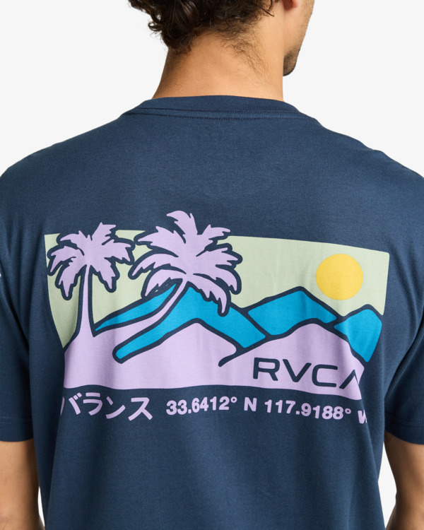 5 Palm Trail - Short Sleeve T-Shirt for Men Blue EVYZT00272 RVCA