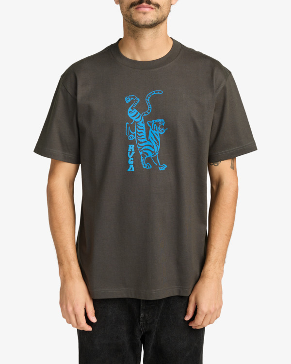 2 Balance Tiger - Short Sleeve T-Shirt for Men Black EVYZT00286 RVCA