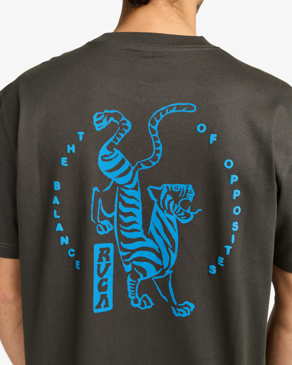 4 Balance Tiger - Short Sleeve T-Shirt for Men Black EVYZT00286 RVCA