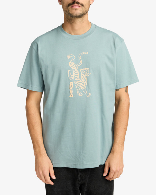 2 Balance Tiger - Short Sleeve T-Shirt for Men Grey EVYZT00286 RVCA