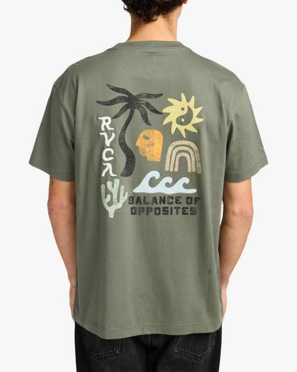 3 Deep Think - Short Sleeve T-Shirt for Men Green EVYZT00288 RVCA