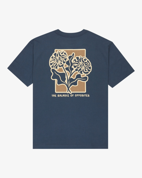 1 Flower Balance - Short Sleeve T-Shirt for Men Blue EVYZT00290 RVCA