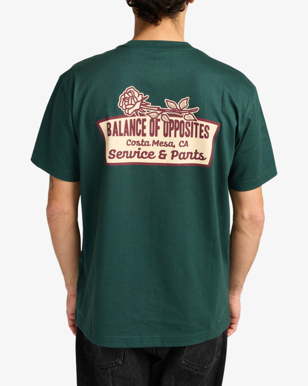 3 Rose Sign - Short Sleeve T-Shirt for Men Green EVYZT00295 RVCA