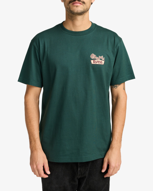 2 Rose Sign - Short Sleeve T-Shirt for Men Green EVYZT00295 RVCA