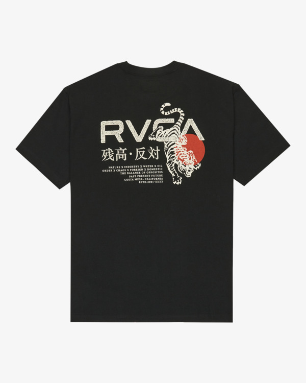 1 Tiger Sun - Short Sleeve T-Shirt for Men Black EVYZT00303 RVCA