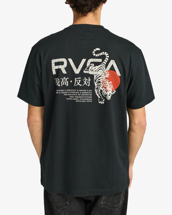 3 Tiger Sun - Short Sleeve T-Shirt for Men Black EVYZT00303 RVCA