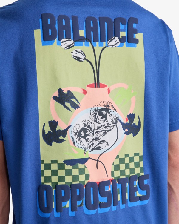 7 Antonia Figueiredo Twin Tulips - T-shirt de manga curta para Homem Azul EVYZT00309 RVCA