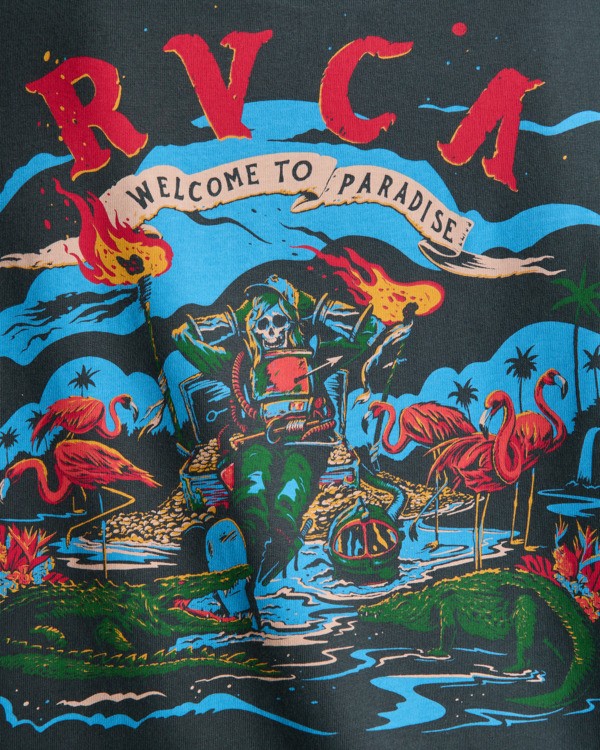 7 Welcome To RVCA - T-shirt de manga curta para Homem Preto EVYZT00328 RVCA