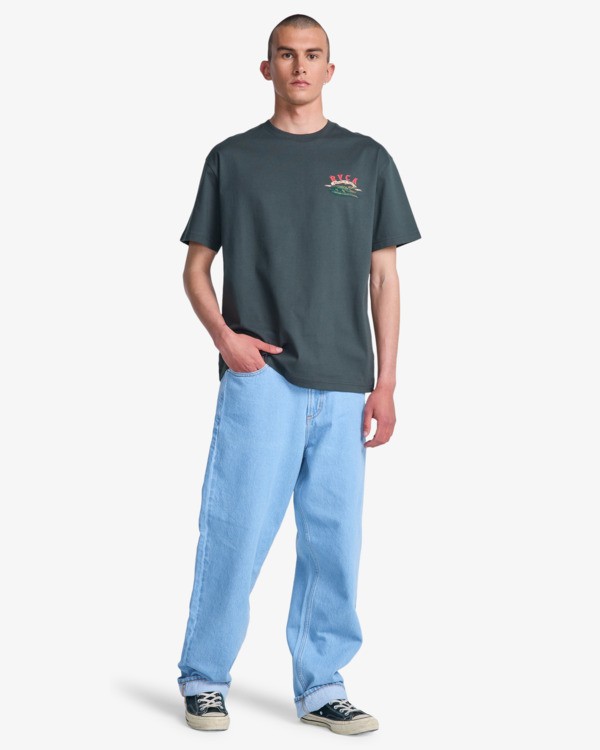 5 Welcome To RVCA - T-shirt de manga curta para Homem Preto EVYZT00328 RVCA