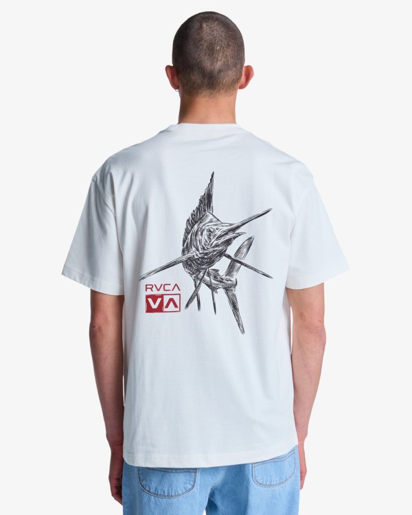 6 Horton Florida - T-Shirt &agrave; manches courtes pour Homme Blanc EVYZT00329 RVCA