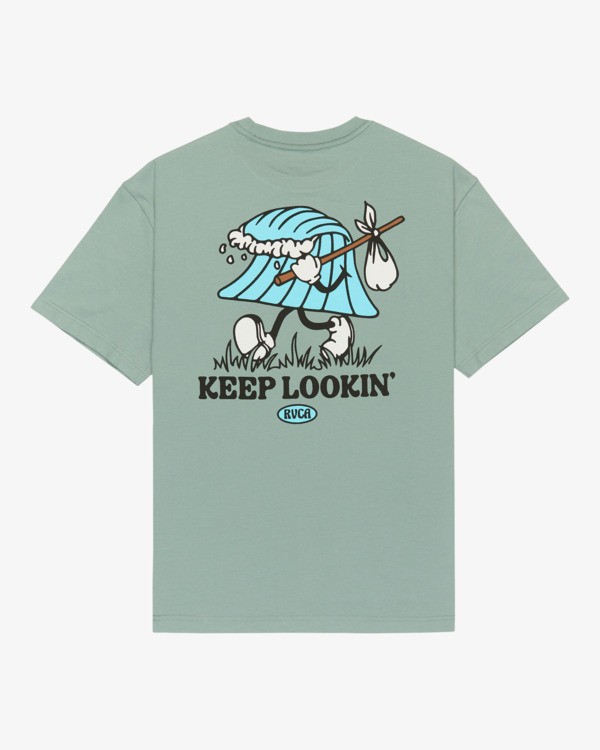 0 Keep Lookin - T-Shirt &agrave; manches courtes pour Homme Gris EVYZT00331 RVCA